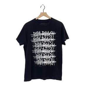Papa Roach Band T-Shirt Men's Size Large Black White Spellout Repeater Logo